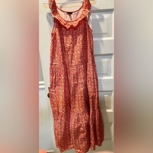 Ann Taylor Red and Pink Floral Sun Dress